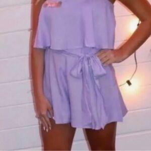 Boutique lavender strapless romper